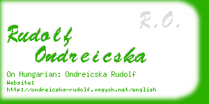 rudolf ondreicska business card